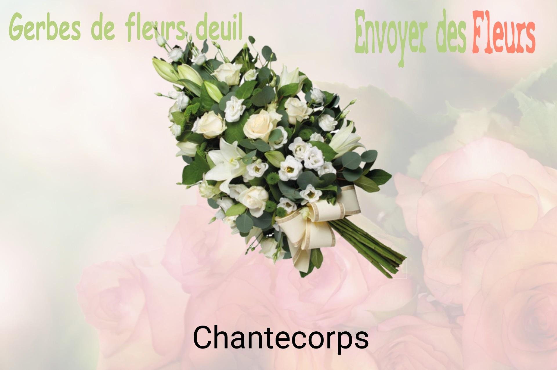 Gerbe de fleurs de deuil livrée à Chantecorps